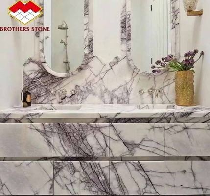 Pierre naturelle pour l'escalier du comptoir Neige moderne parfumée Prune de maison Pierre de forme grande dalle