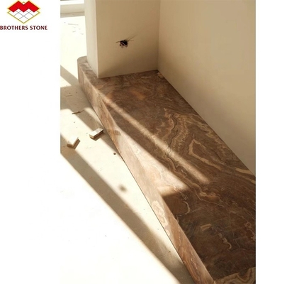 Marbre en onyx rouge tigre naturel polissé translucide pour le design d'hôtel en jade moderne rétroéclairé