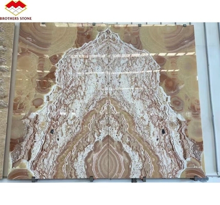 Moderne Design Polissé Marbre Bookmatch Carreaux personnalisés rétro-éclairés Rouge Dragon Jade Onyx Mur
