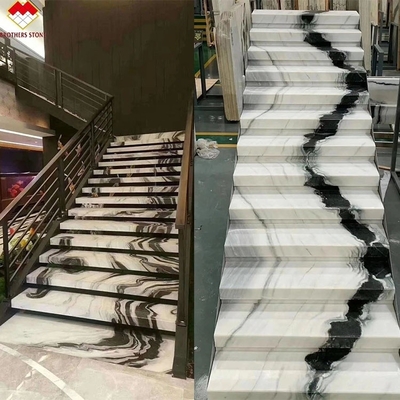 Escalier en spirale en pierre naturelle finition finie à l' intérieur avec lumière LED et design antidérapant