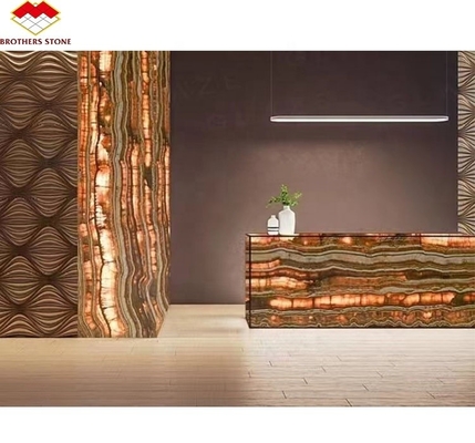 Texture translucide en onyx de mer Noire polissée pour la décoration de panneaux muraux intérieurs