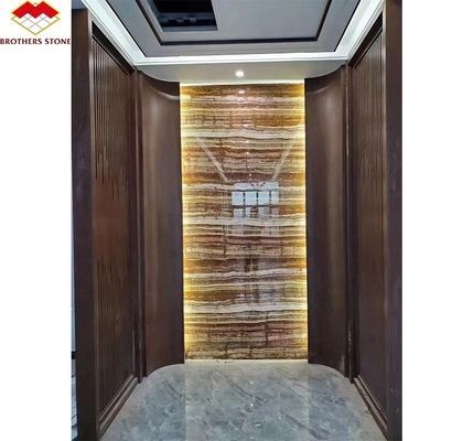 Texture translucide en onyx de mer Noire polissée pour la décoration de panneaux muraux intérieurs