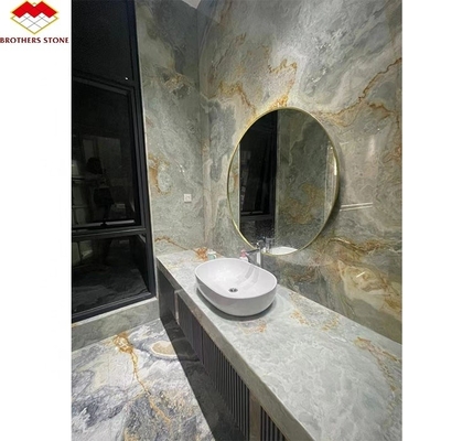 Pierre en marbre en or et en bleu Onyx pour le plancher de l' hôtel