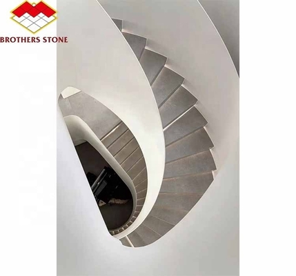 Escalier droit Escalier intérieur en marbre blanc Décoré en marbre naturel poli