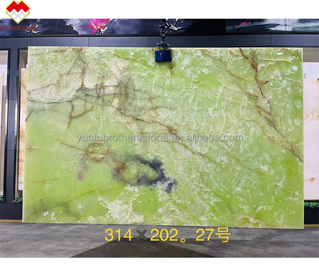 Belle émeraude vert Onyx marbre natural vert Onyx pierre rouges veines rétroéclairées Onyx revêtement murale comptoir pierre naturelle