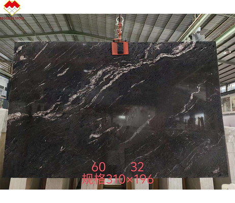 Plaque de granit cosmique noir Gucci polissée du Brésil pour cuisine et salle de bain moderne