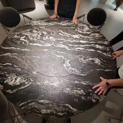 Composant Lavabo Polie Quartzite Noir Vanité Top pour la conception de salle de bain de fin au Brésil