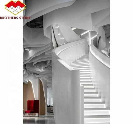 Foshan personnalisé moderne marbre finement décoré grand panneau d'escalier à la taille pour la conception intérieure de la maison