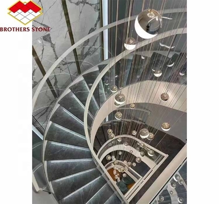Foshan personnalisé moderne marbre finement décoré grand panneau d'escalier à la taille pour la conception intérieure de la maison