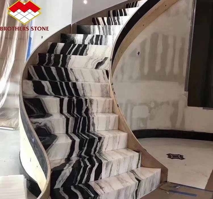 Moderne design intérieure escalier de l' escalier de l' élévateur de la pierre naturelle polissée
