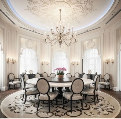 Villa de luxe de style moderne du Moyen-Orient Ambre beige et marbre blanc Lavabo Design intérieur