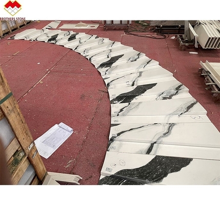 Design d'escalier intérieur de lave-vaisselle personnalisé Carreaux de porcelaine en marbre blanc