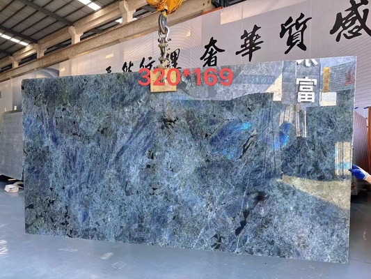 Grand plateau poli brillant Labradorite bleu granit Bureau et île Table Design