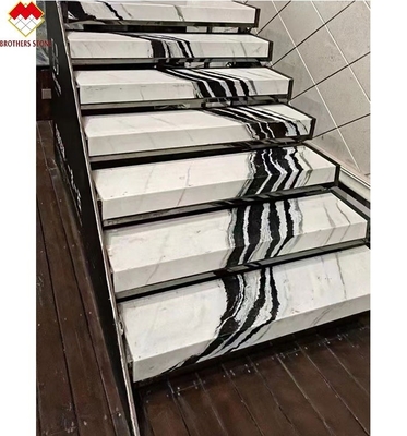 Panneau d'escalier intérieur avec LED Panda marbre blanc trottoirs et ascenseurs pour la villa vérifiée
