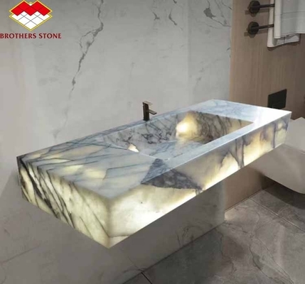 Lavoir décoratif en pierre naturelle Calcatta Viola Bassin de lavage en marbre pour salle de bain de luxe