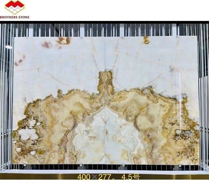 Des dalles modernes en marbre blanc d' Onyx pour la décoration de pierres naturelles sur mesure