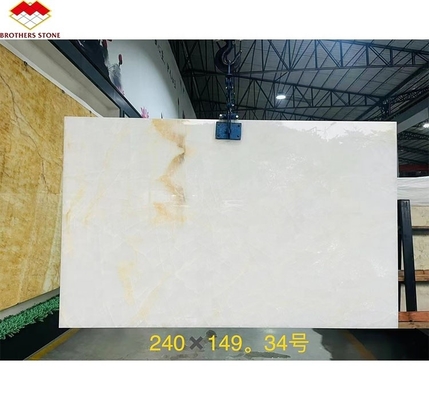 Des dalles modernes en marbre blanc d' Onyx pour la décoration de pierres naturelles sur mesure