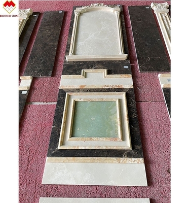 Grande dalle Emperador marbre panneau mural conception de la colonne sculptée pour la crème Beige dalle de marbre