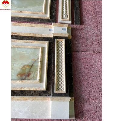 Grande dalle Emperador marbre panneau mural conception de la colonne sculptée pour la crème Beige dalle de marbre