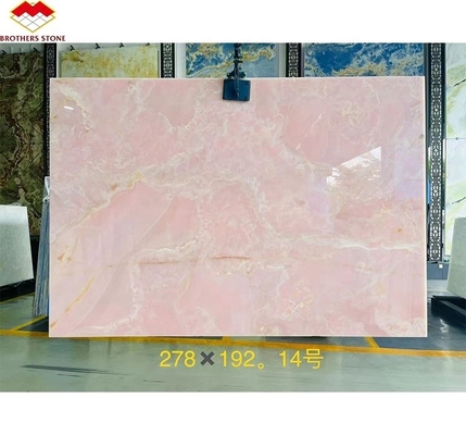 Lampes en pierre tranchante rose cristallin moderne en onyx pour le panneau de fond murale rétroéclairée