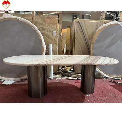 Palissandro Table en marbre bleu Table à manger moderne avec dessin et taille 180*90cm