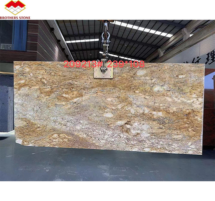 Hôtel de design moderne ornemental Granit blanc avec veines dorées 20 mm Grandes dalles polies