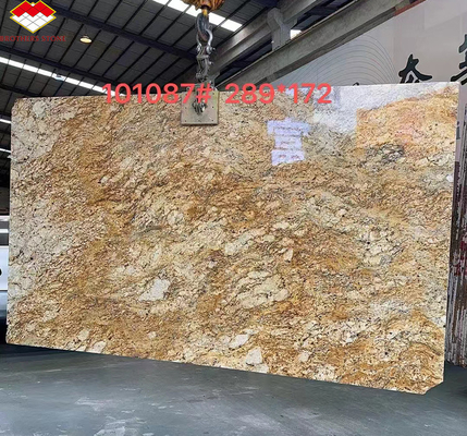 Hôtel de design moderne ornemental Granit blanc avec veines dorées 20 mm Grandes dalles polies