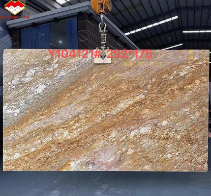 Hôtel de design moderne ornemental Granit blanc avec veines dorées 20 mm Grandes dalles polies