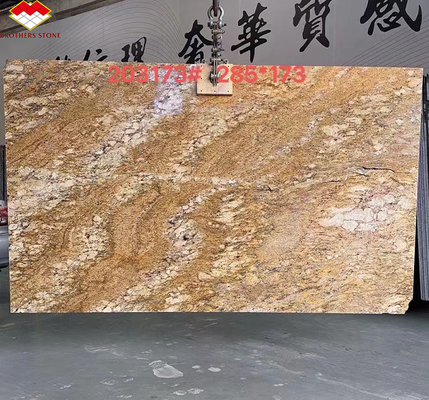 Hôtel de design moderne ornemental Granit blanc avec veines dorées 20 mm Grandes dalles polies