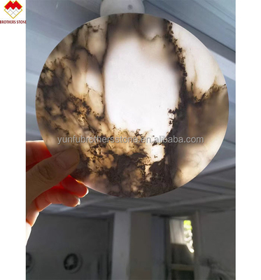 Vaisselle de table polie avec 18 20 mm Lumi Stone Onyx Mat tasses à thé et sous-tentes en marbre Onyx