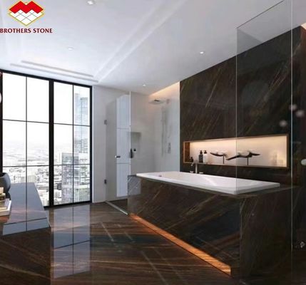 Planche de sol de style moderne pour hôtel personnalisée sable doré sable mouvant marbre de granit brun