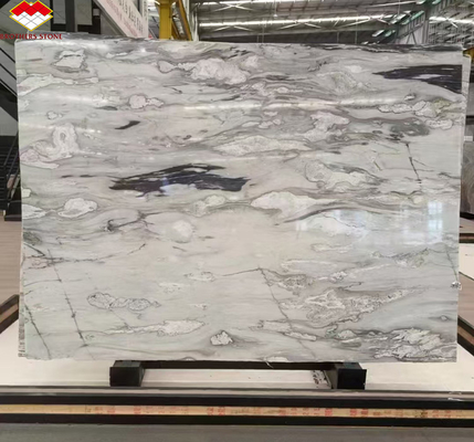 Peinture à l'encre moderne en marbre, grande dalle, panneau mural gris finement peint et carreaux de comptoir de cuisine