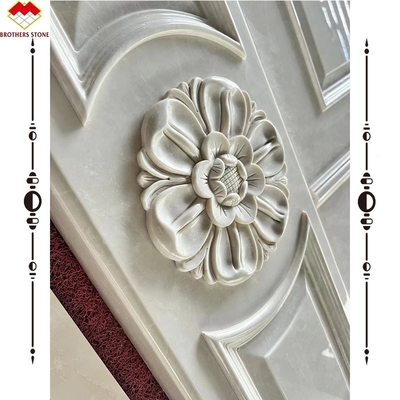 Vente à chaud en relief mural en marbre beige clair en pierre sculpture en relief en marbre naturel pour villa