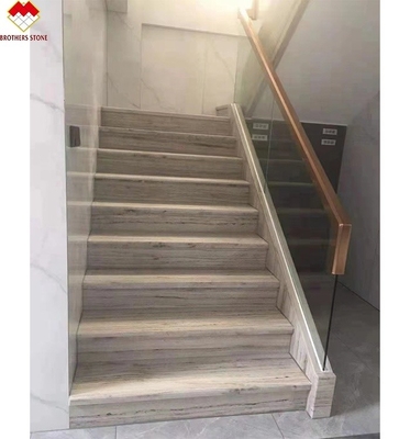 Escalier en marbre blanc avec LED taille personnalisée