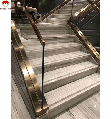 Escalier en marbre blanc avec LED taille personnalisée