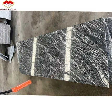 Hôtel moderne Matt Finition de surface de pierre naturelle gris foncé granit avec veines blanches Escalier