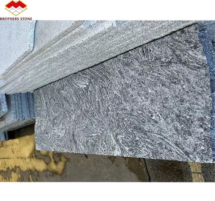 Hôtel moderne Matt Finition de surface de pierre naturelle gris foncé granit avec veines blanches Escalier