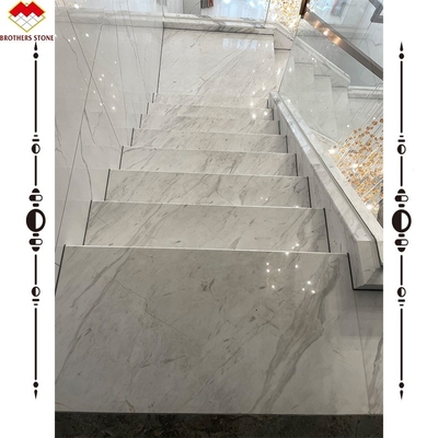 Facile d'installation Escalier en marbre en pierre blanche de luxe pour la décoration de l'hôtel