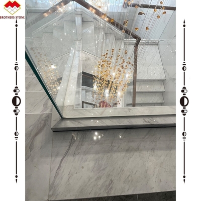 Facile d'installation Escalier en marbre en pierre blanche de luxe pour la décoration de l'hôtel