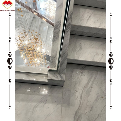 Facile d'installation Escalier en marbre en pierre blanche de luxe pour la décoration de l'hôtel