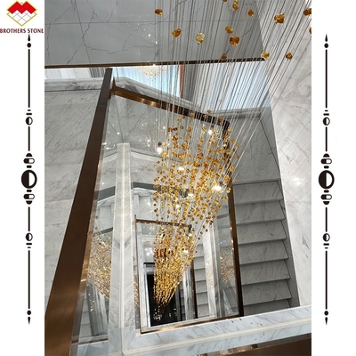 Facile d'installation Escalier en marbre en pierre blanche de luxe pour la décoration de l'hôtel
