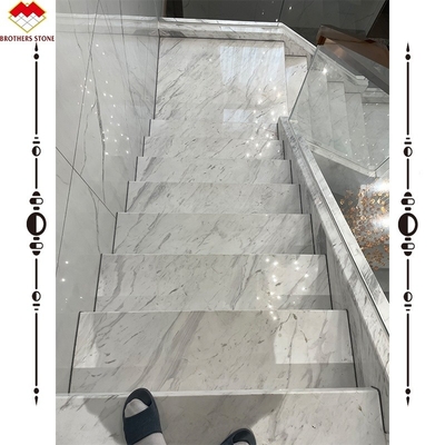 Facile d'installation Escalier en marbre en pierre blanche de luxe pour la décoration de l'hôtel