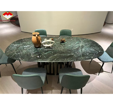 Pierre naturelle oeil de chat vert grande dalle table à manger pour la décoration intérieure de la villa