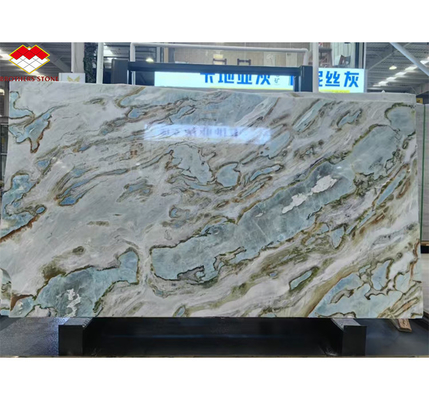 Les Maldives Blue Luxury Stone Translucide Polissé Grosse dalle pour une table à manger d'hôtel