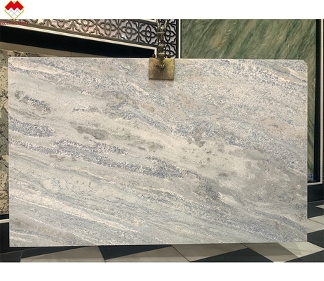 Grande dalle rétroéclairée Calcite Azulata Brésil Diamant bleu cristal marbre feuille de mur