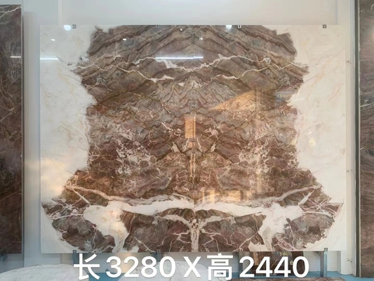 Match de livre Translucide sang-orange Veine rouge Onyx pierre de marbre pour la décoration du lavabo