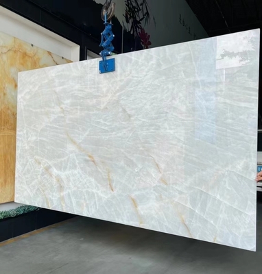 Panneau mural en pierre de quartzite de l'âge de glace composant lavabo pour bureau d'île intérieure