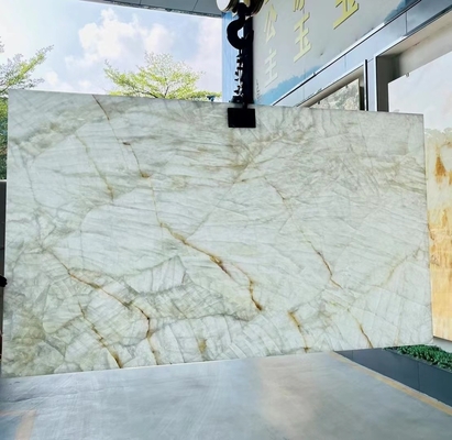 Panneau mural en pierre de quartzite de l'âge de glace composant lavabo pour bureau d'île intérieure