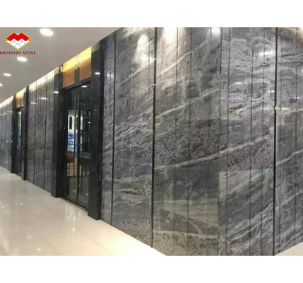 Planche de marbre grise polissée moderne sur mesure pour les panneaux muraux de l'hôtel
