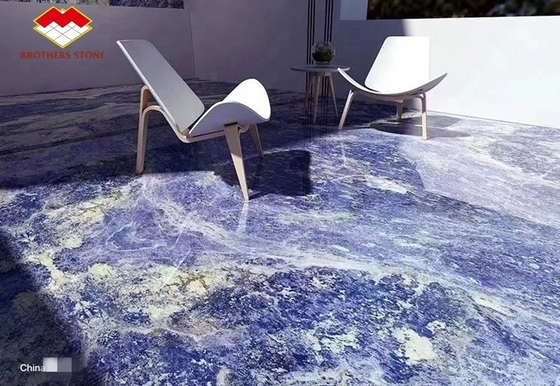 Marbre en onyx solite bleu transparent pour une grande dalle ou une taille